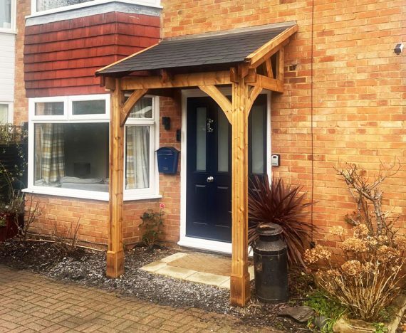 Thunderdam Pent Wooden Porch Canopy Full Height (2 Post)