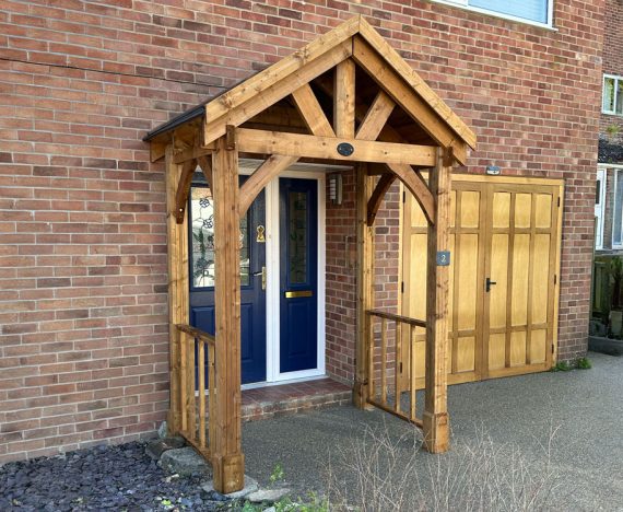 Thunderdam Wooden Porch Canopy With Balustrades W2m x D1.5m / W6'6" x D5'
