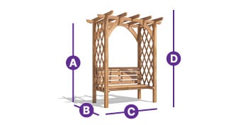 jasmine wooden pergola with seating area