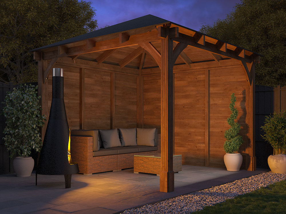 Leviathan Walled Chunky Gazebo 3m x 3m | Dunster House