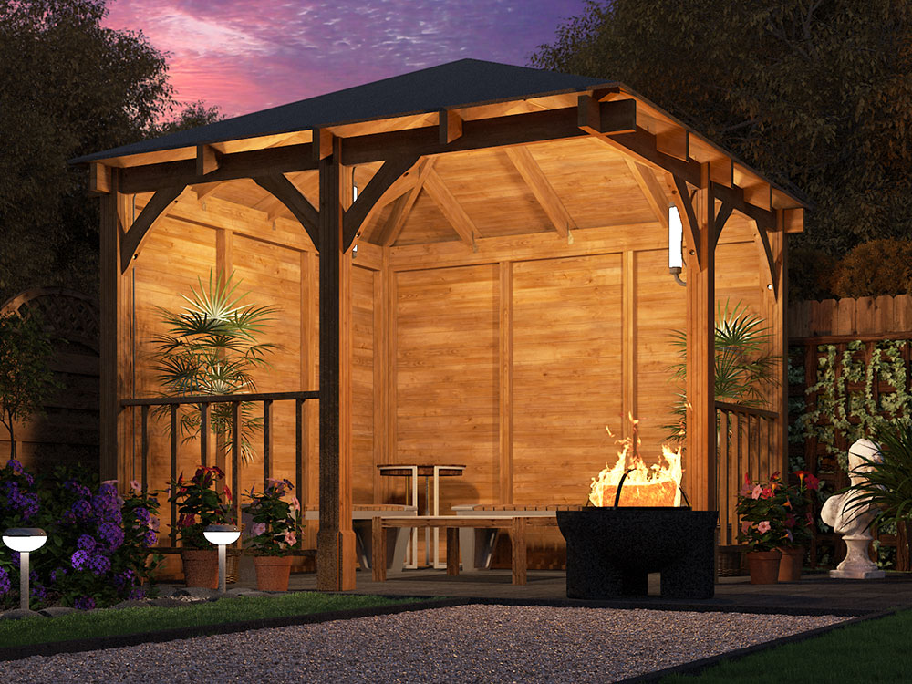 Wooden Gazebo Pressure Treated Garden Shelter Hot Tub Canopy