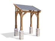 Wooden Porch with Pent Roof 4 Half Height Posts