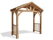 thunderdam wooden porch wide 3m x 1.5m with balustrades