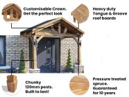 thunderdam wooden porch wide 3m x 1.5m 2 post half feature image