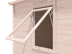 Wide opening Log Cabin Windows