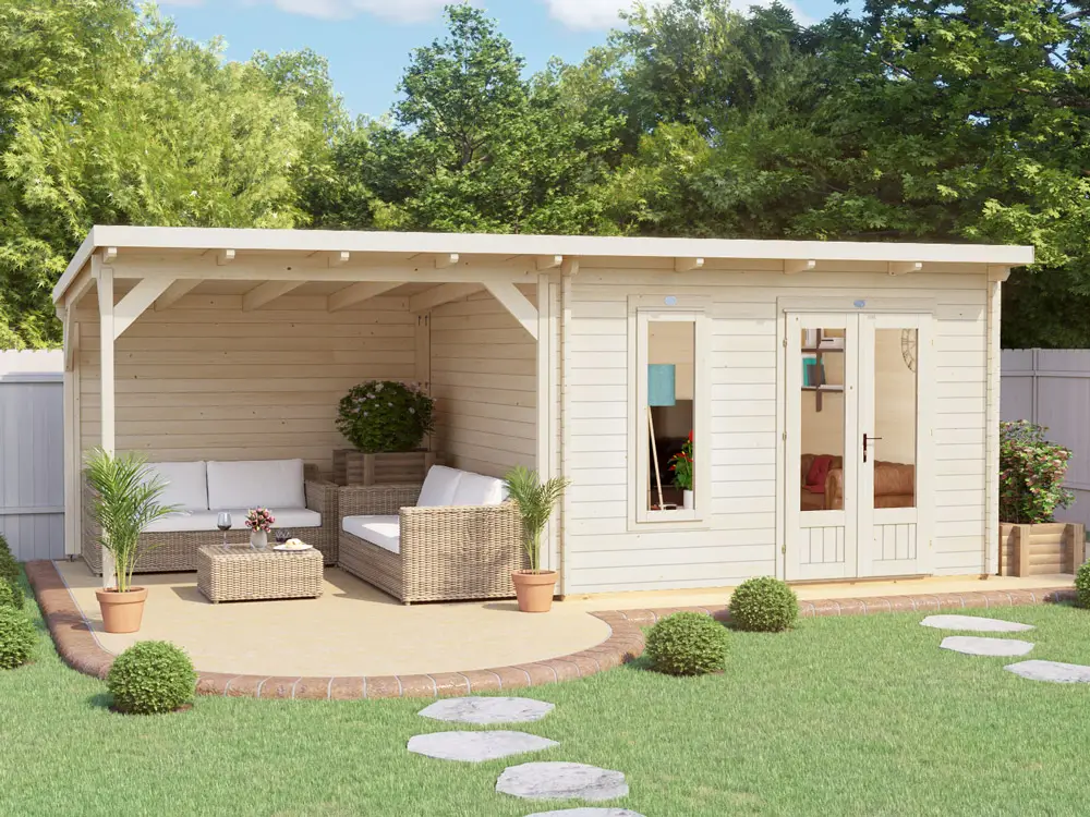 Assassin Log Cabin With Gazebo W6.5m x D3.5m (uPVC) | BuyGardenPods product image 2