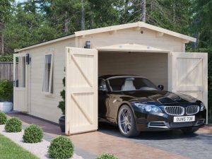 Deore Wooden Garage 3m x 5.5m with car