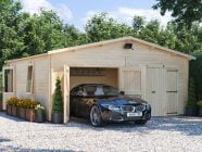 Deore Double Wooden Garage 6m x 5.5m with car