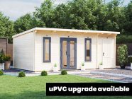log cabin with upvc