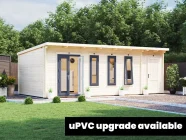 log cabin with upvc