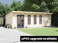 log cabin with upvc