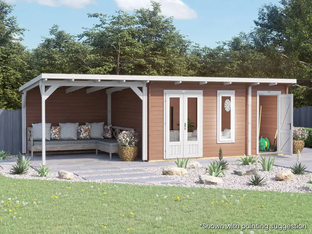 E10-EvilAssassin-8035-A-Log Cabin with Gazebo-Open Doors