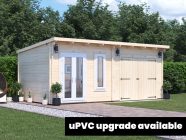 log cabin with upvc
