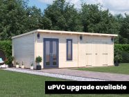 log cabin with upvc