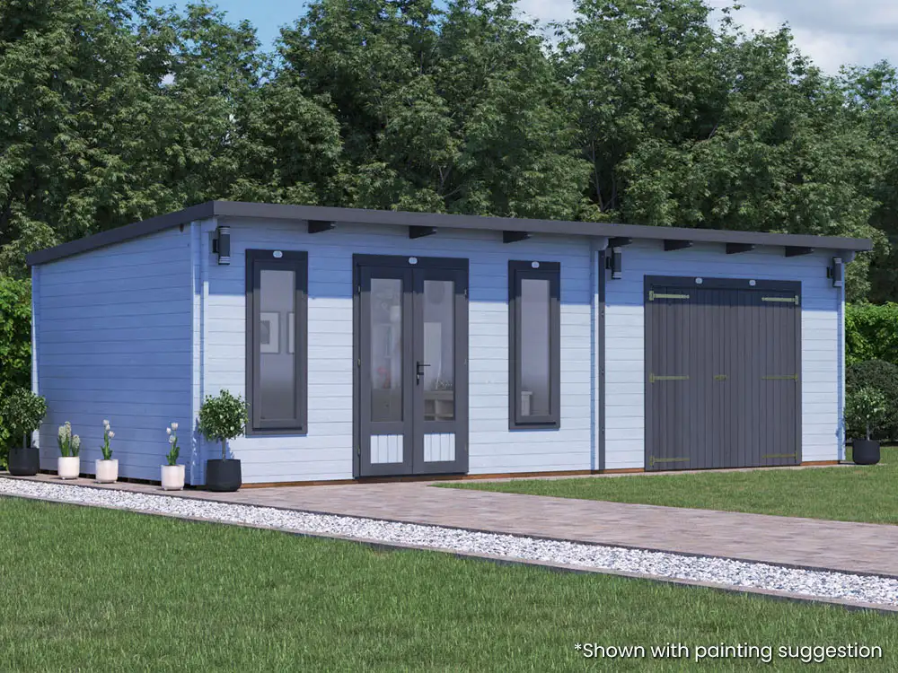 EvilGenius Log Cabin and Workshop 8m x 3.5m Closed
