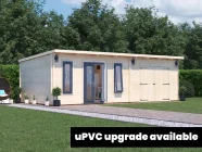 log cabin with upvc