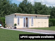 log cabin with upvc