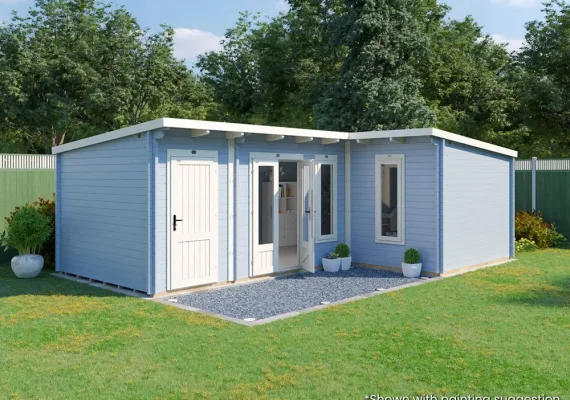 HellWolf Pent L-Shaped Log Cabin