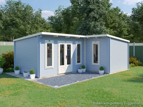 HellWolf Pent L-Shaped Log Cabin