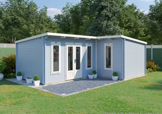 HellWolf Pent L-Shaped Log Cabin