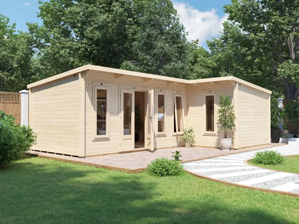 HellWolf Pent L-Shaped Log Cabin | BuyGardenPods product image 2