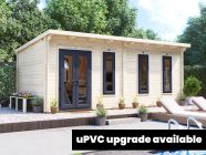 log cabin with upvc