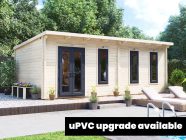 log cabin with upvc