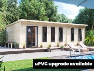 log cabin with upvc