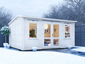 Warmalog Lantera Insulated Log Cabin 5m x 4m Winter
