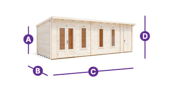 EvilAmy MultiRoom Log Cabin 7.5m x 3m measurement outline