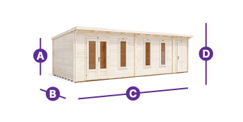 Large Multiroom log cabin for garden