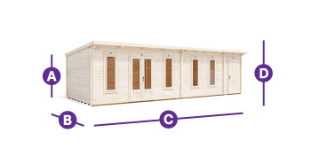 Large multiroom log cabin for sale