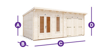 EvilGenius 6m x 3m Log Cabin and Workshop Measurement Outlines