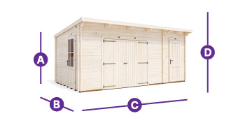 EvilRob Multiroom Log Cabin Workshop 5.5m x 3m measurement outline