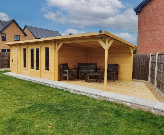 Gazebo-Log-cabin-with storage space