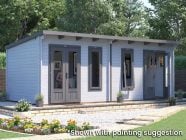 log cabin paint options and examples for timber cabin 6.5 x 3.0