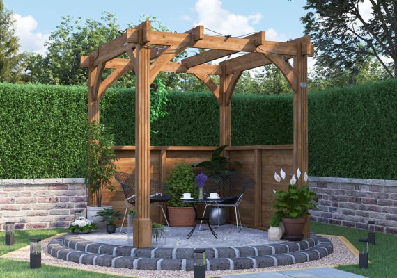 Leviathan Half Wall Pergola