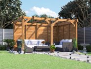 Leviathan Wooden Pergola 4m x 3m with solid wall panels