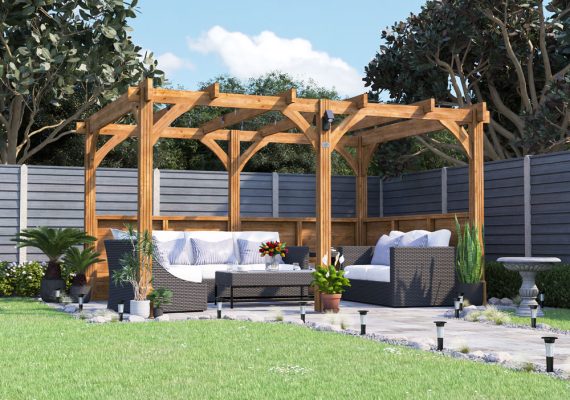 Leviathan Half Wall Pergola