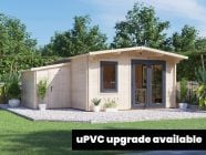 log cabin with uPVC windows
