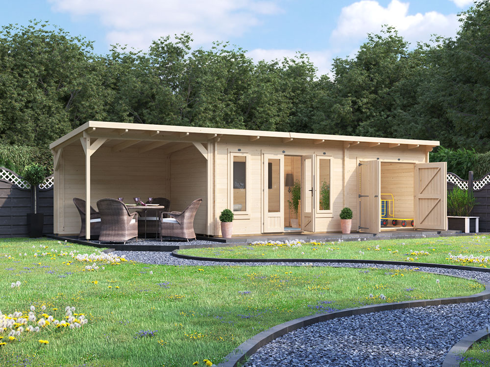 EvilGenius Log Cabin With Gazebo | BuyGardenPods product image 2
