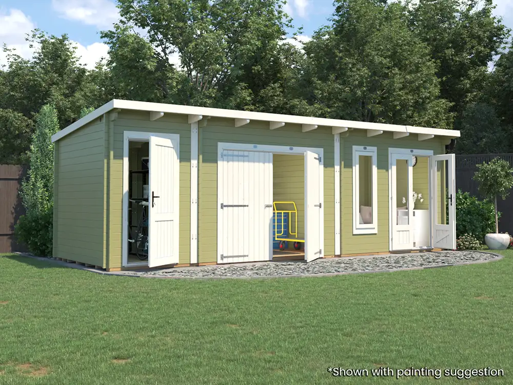 EvilGenius Log Cabin with Workshop and Side Store | BuyGardenPods product image 2