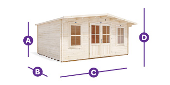 severn log cabin 5 x 4 measurement outline image