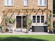 front view of leviathan wooden garden pergola 5 x 3