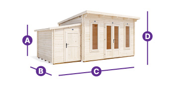 terminator wooden log cabin 5.5 x 3.0 garden office cabin