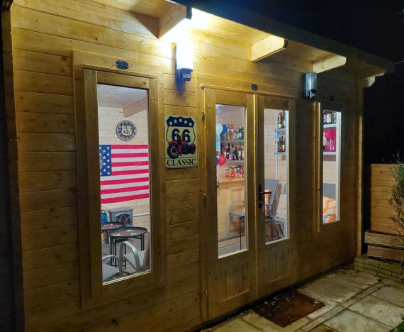 Terminator Pub Shed Log Cabin W4m x D3m