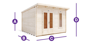 measurements for wooden log cabin terminator 3.5 x 3.5