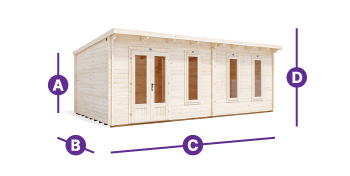 measurements for terminator log cabin garden building