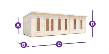 measurements for 8 x 3 wooden log cabin for garden