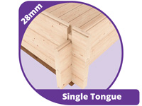 28mm single tongue log cabin wall